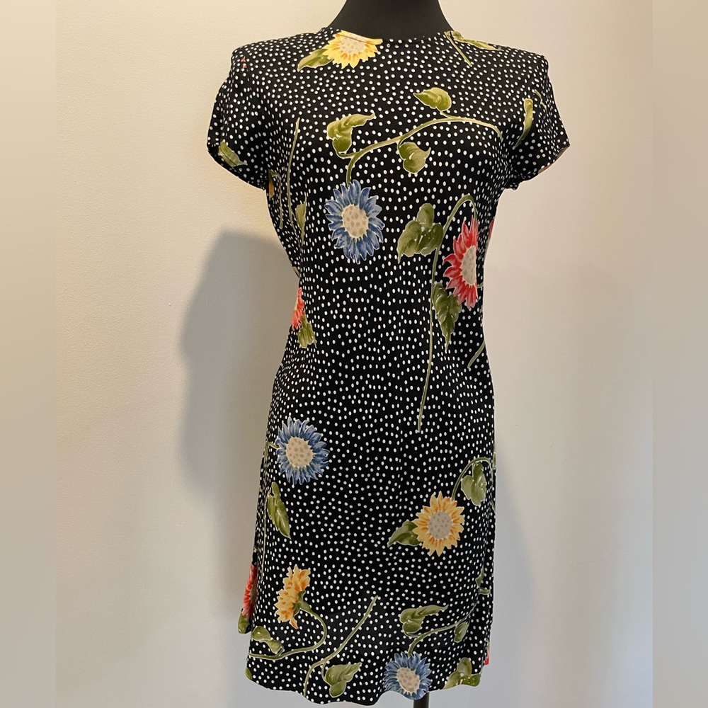 Vintage MIXIT mini dress floral polka dot vintage size 12 excellent condition